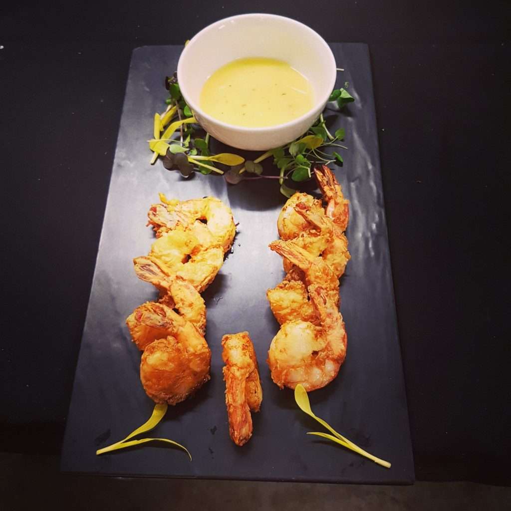 Coconut Shrimp + Grilled Pineapple & Mango Sauce with Hot Chili